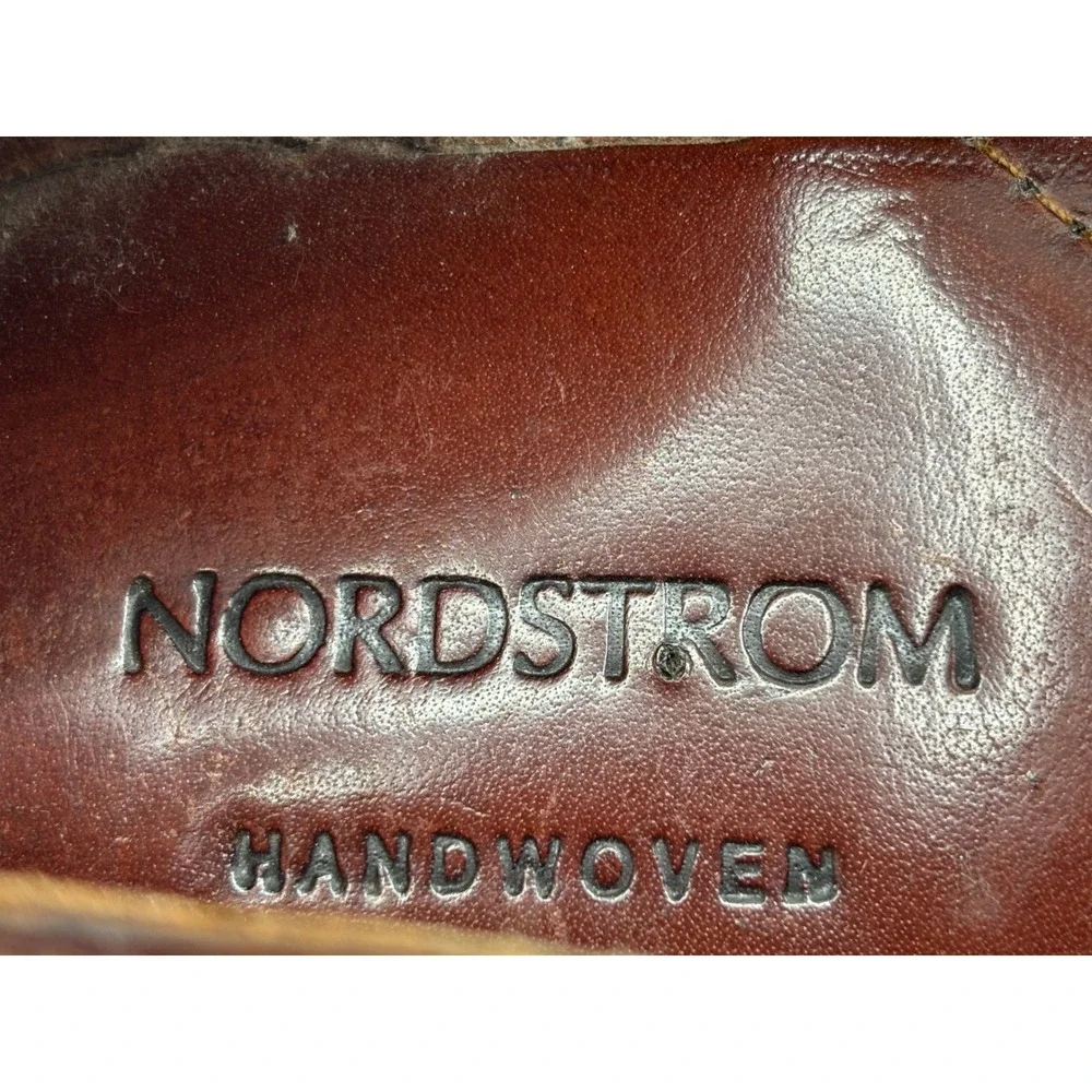 Nordstrom Handwoven Men's Brown Leather Huarache Woven Sandals Shoes Size 13